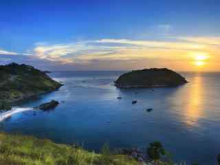 普吉岛海上夕阳唯美风景图片桌面壁纸
