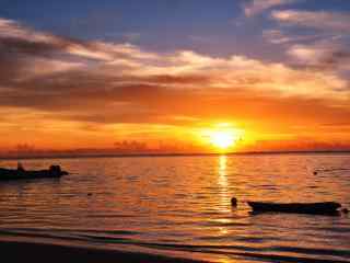 唯美的塞班岛夕阳风景图片