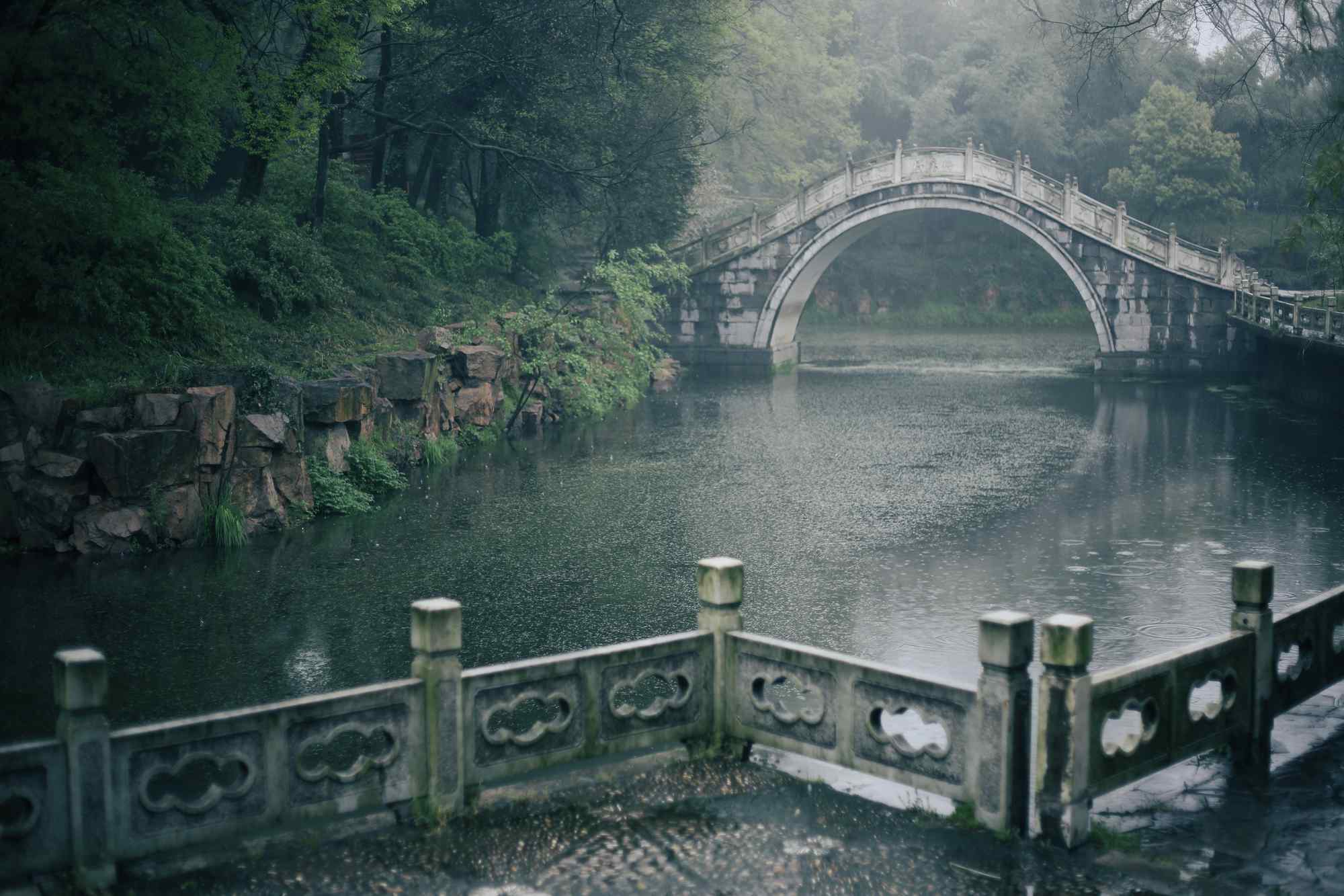江南烟雨小桥流水唯美风景图片高清桌面壁纸