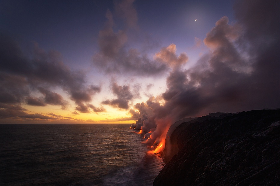 壮观的火山风景图片