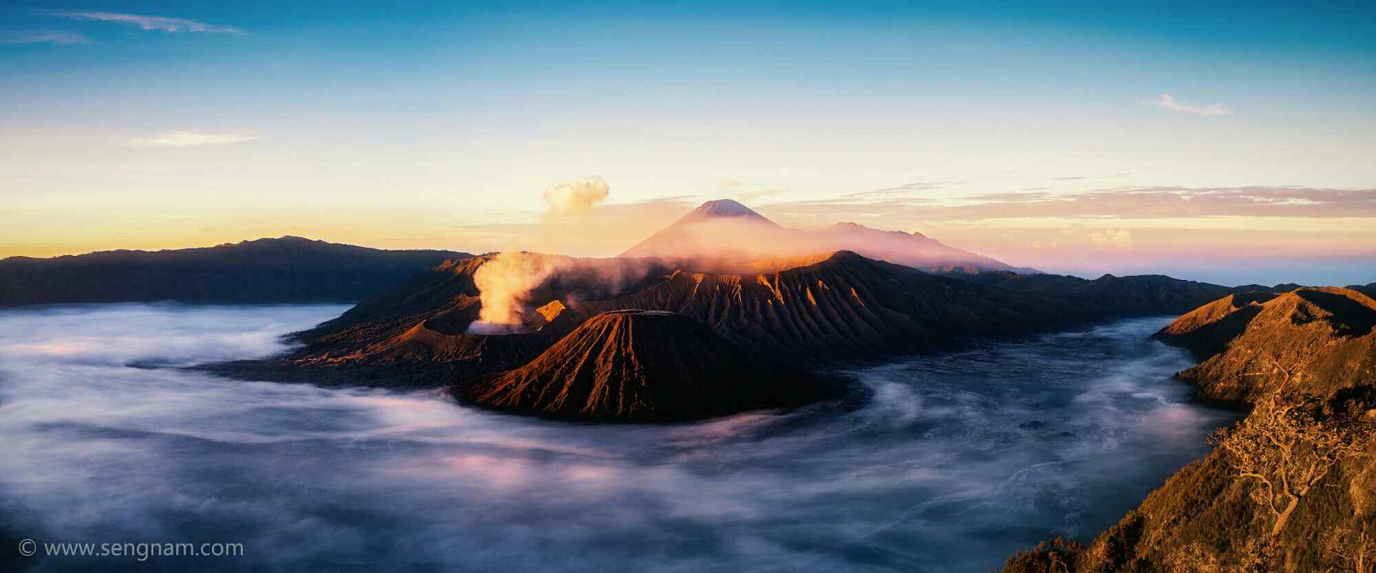 唯美的印尼布火山风景图片