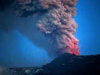 绚丽的冰岛火山爆
