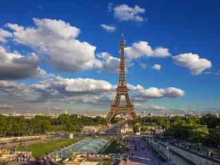 巴黎埃菲尔铁塔美丽风景图片高清桌面壁纸