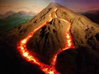 壮观的火山爆发图