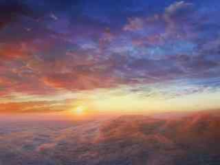 唯美的日出山云海风景图片