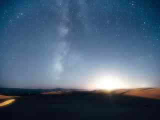 宁夏沙漠唯美夜空图片