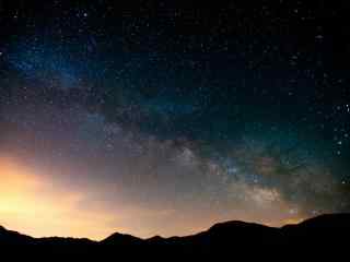 宁夏沙漠星空夜景图片