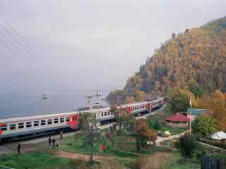 贝加尔湖火车图片
