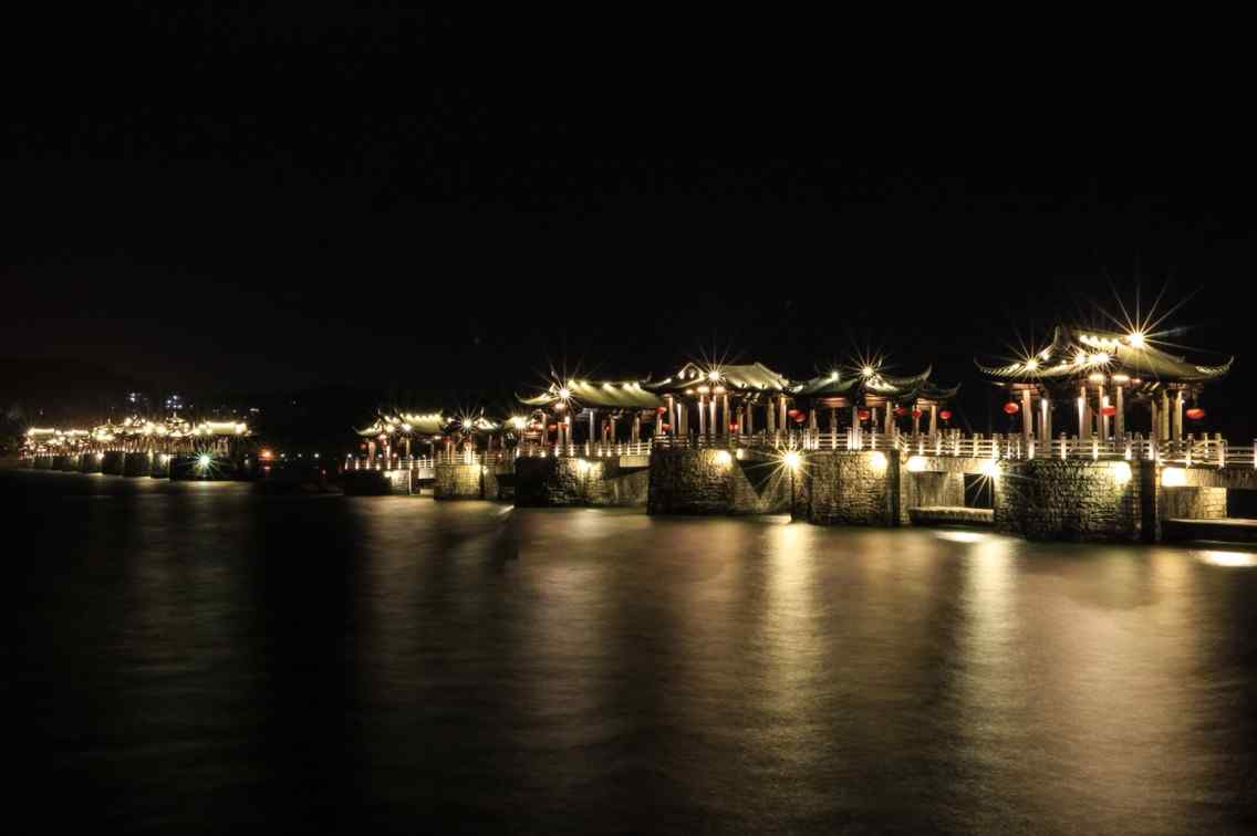 潮州广济桥夜景图片桌面壁纸
