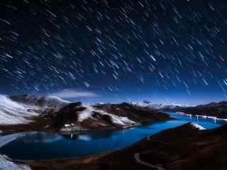 西藏羊卓雍错唯美高原夜景图片