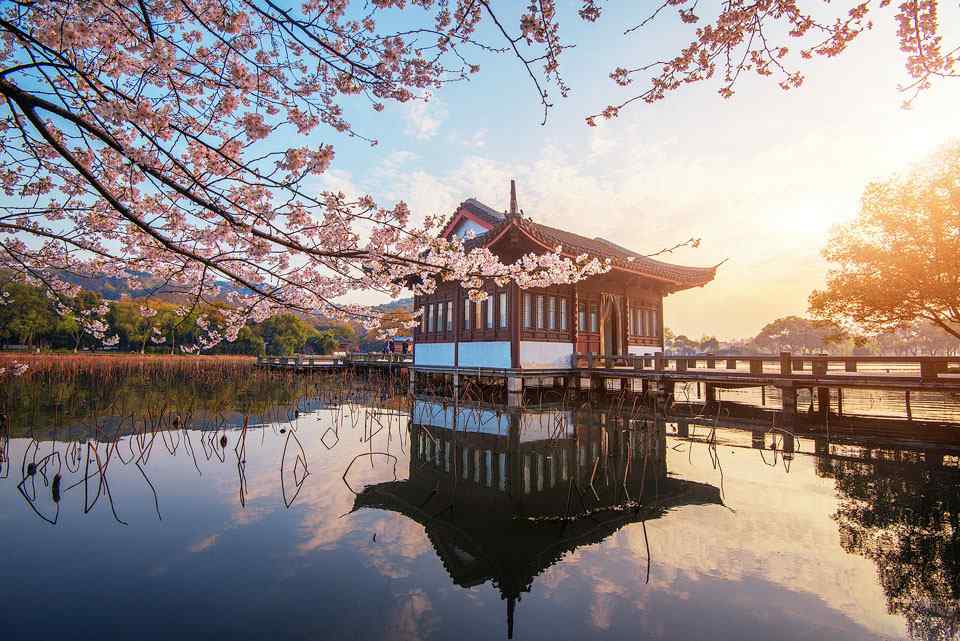 杭州西湖春天美景图片桌面壁纸