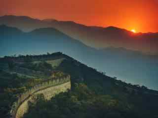 北京八达岭长城唯美日出风景图片桌面壁纸