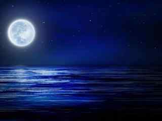 美丽星空中的月亮图片