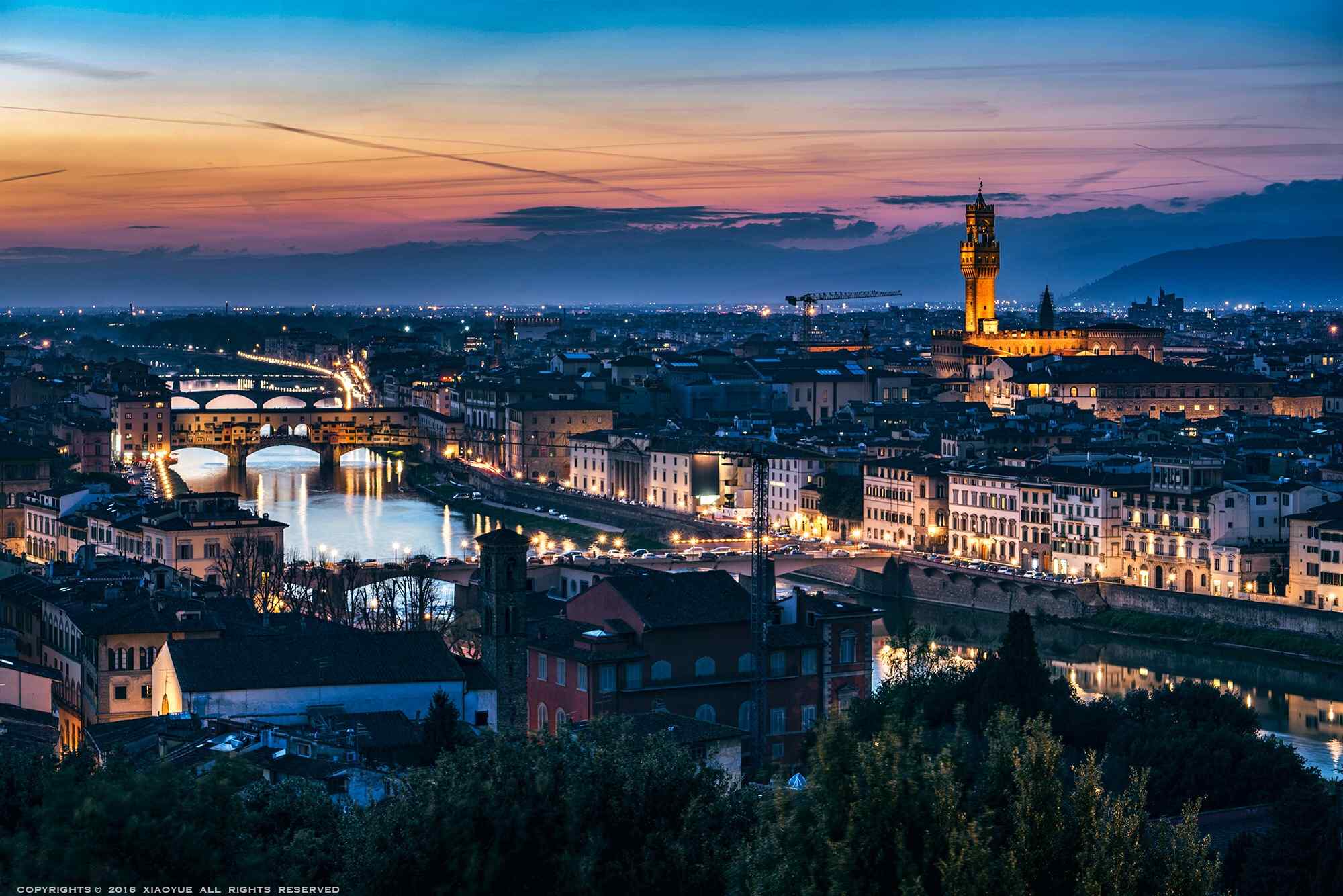 城市夜景-佛罗伦萨风景图片