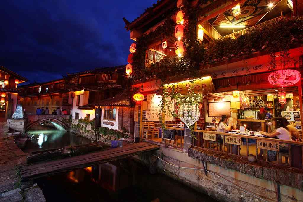 丽江古城唯美夜景桌面壁纸