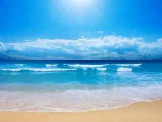 小清新浪漫夏日海边沙滩桌面壁纸