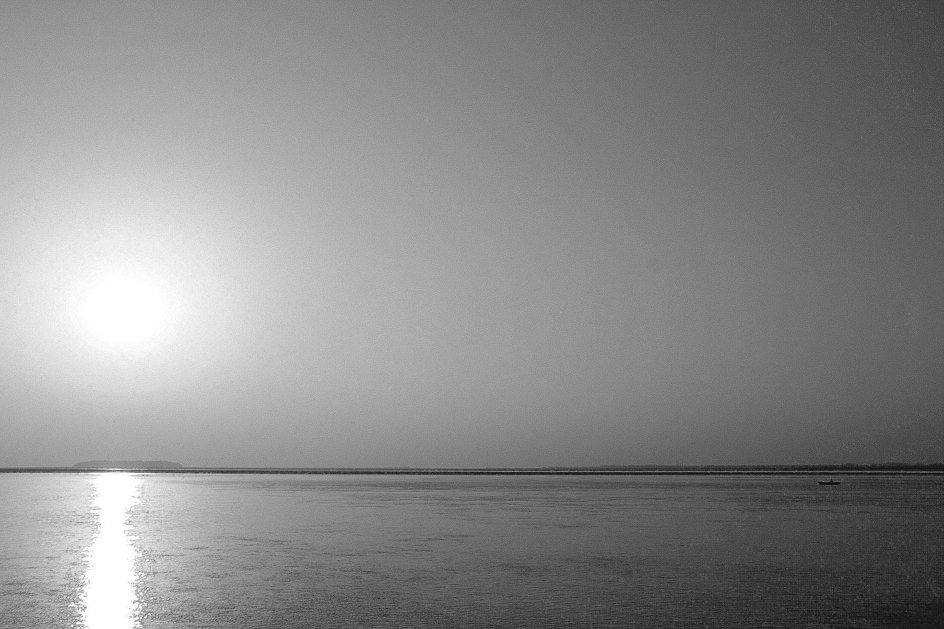 洞庭湖风景黑白摄影图片壁纸