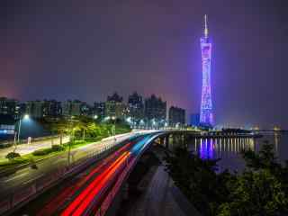 中国河流之繁华的珠江夜景图片