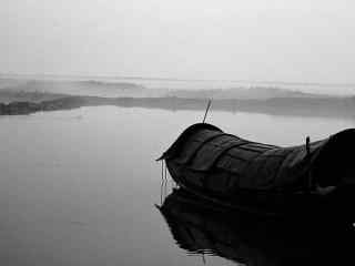 鄱阳湖湿地公园黑白风景壁纸