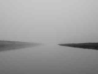 鄱阳湖风景黑白摄影壁纸