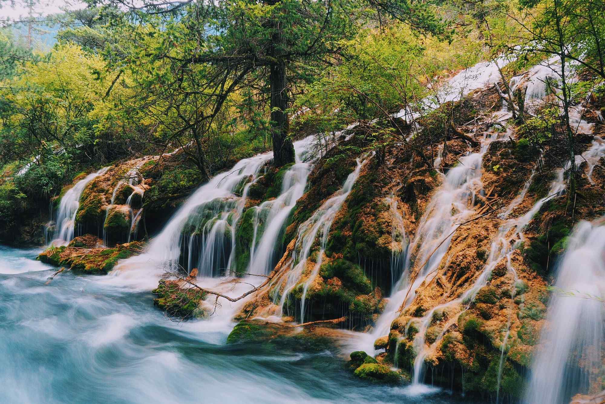 九寨沟瀑布最美风景图片