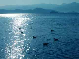 蓝色唯美的泸沽湖