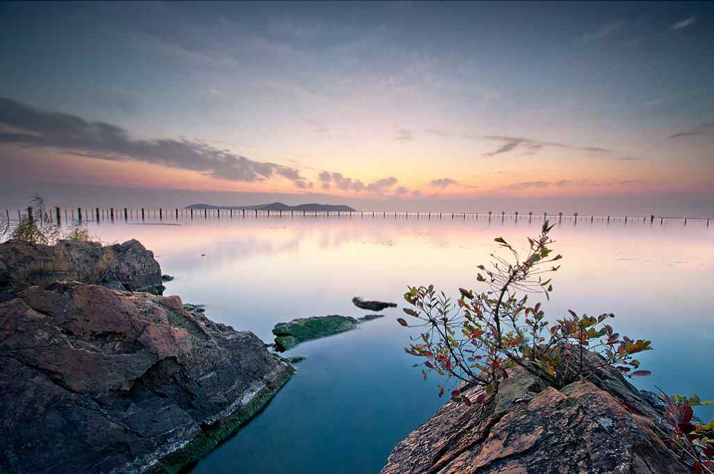 唯美的太湖日出风景图片