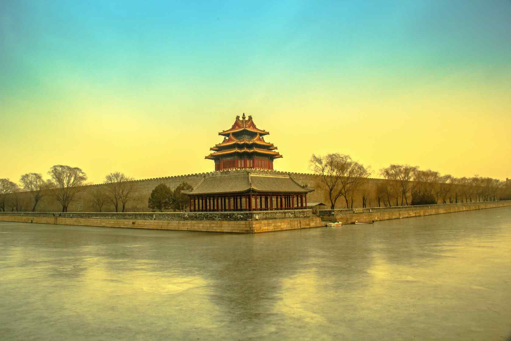 北京故宫角楼黄昏风景图片