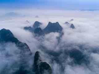 望山云雾风景图片壁纸