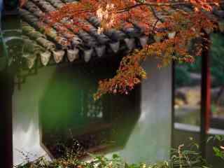 秋日庭院风景唯美桌面壁纸
