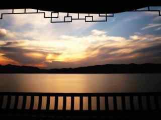 西湖夕阳美景桌面壁纸