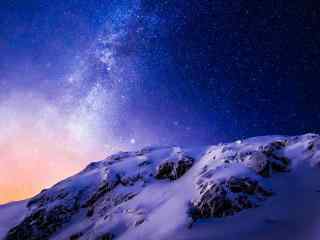 星空壁纸雪山夜晚美丽星空2k风景壁纸