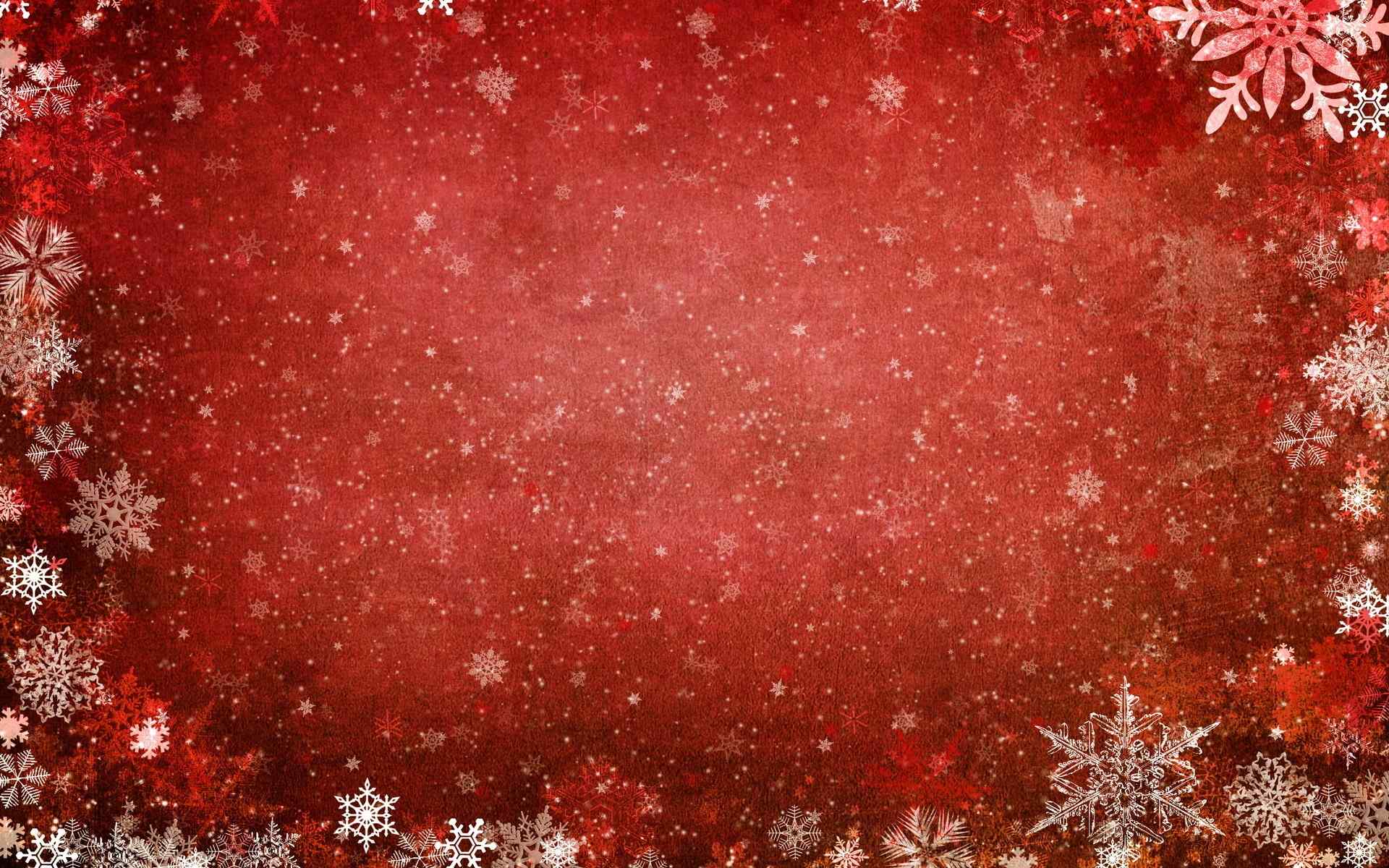 红白背景雪花高清桌面壁纸