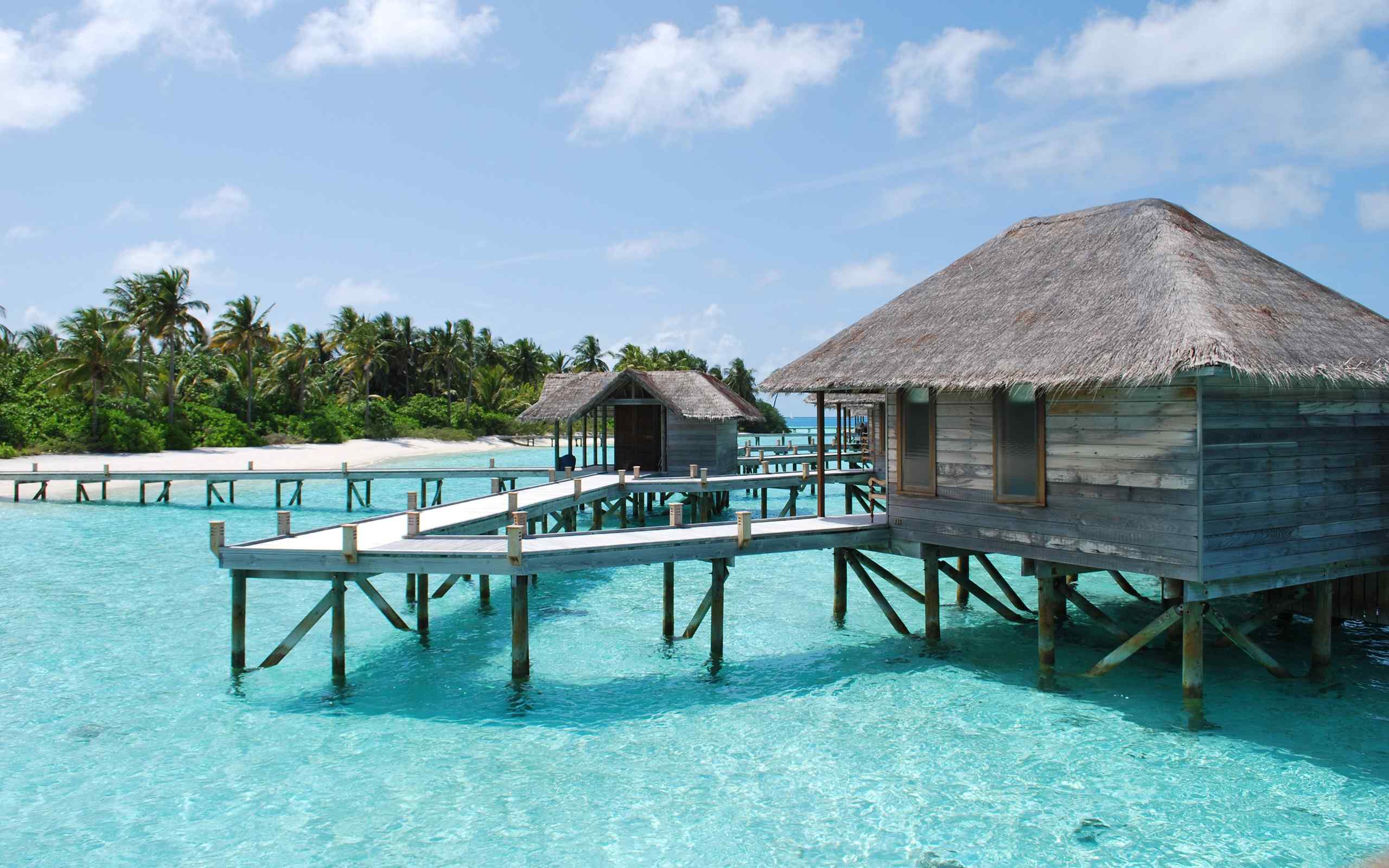 马尔代夫清新唯美度假小屋高清壁纸