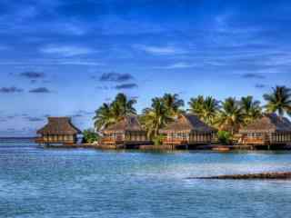 旅游天堂马尔代夫唯美度假小屋风景高清壁纸