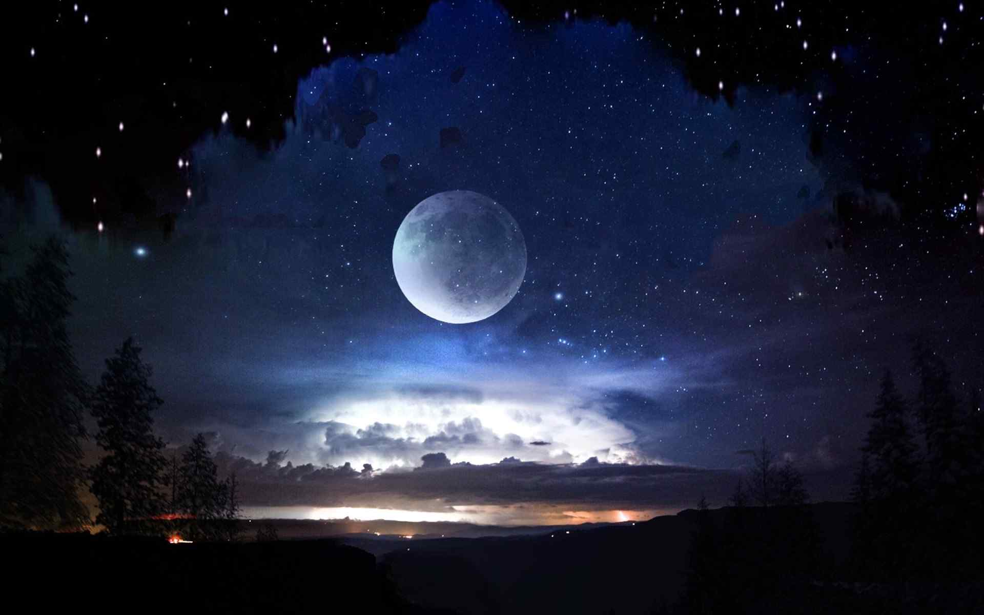 唯美夜景超好看月色高清桌面壁纸