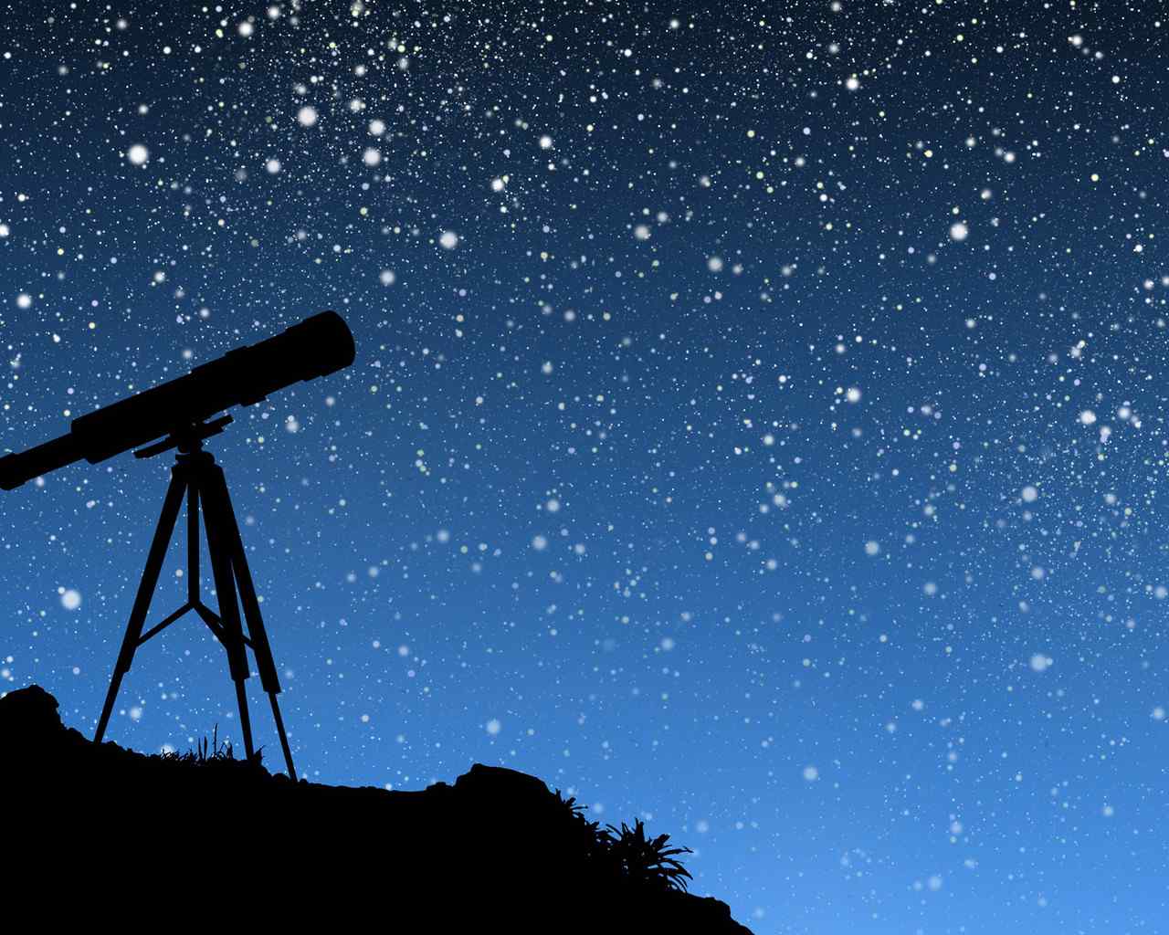 天文望远镜下的星空桌面壁纸