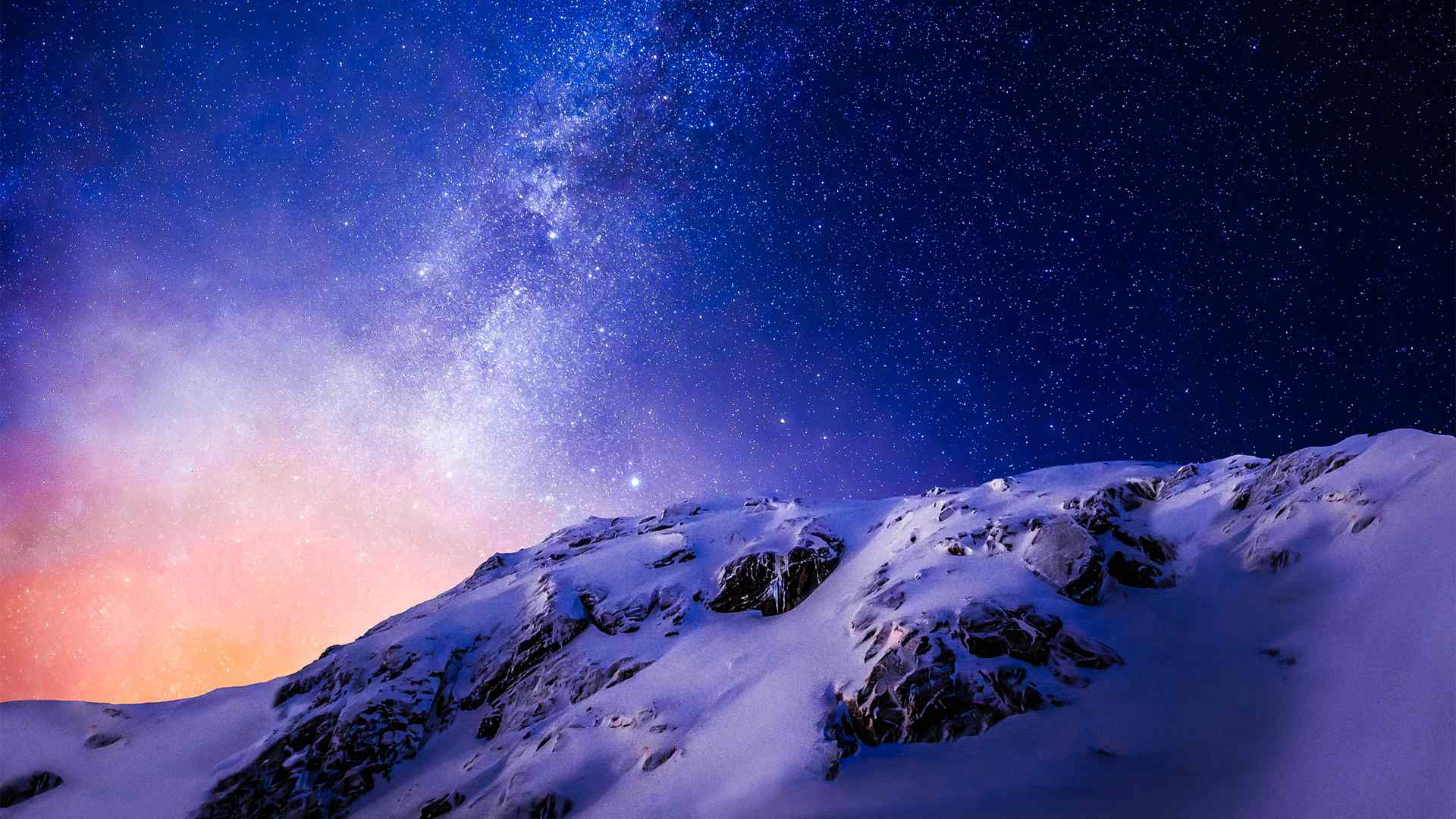 星空壁纸雪山夜晚美丽星空2k风景壁纸