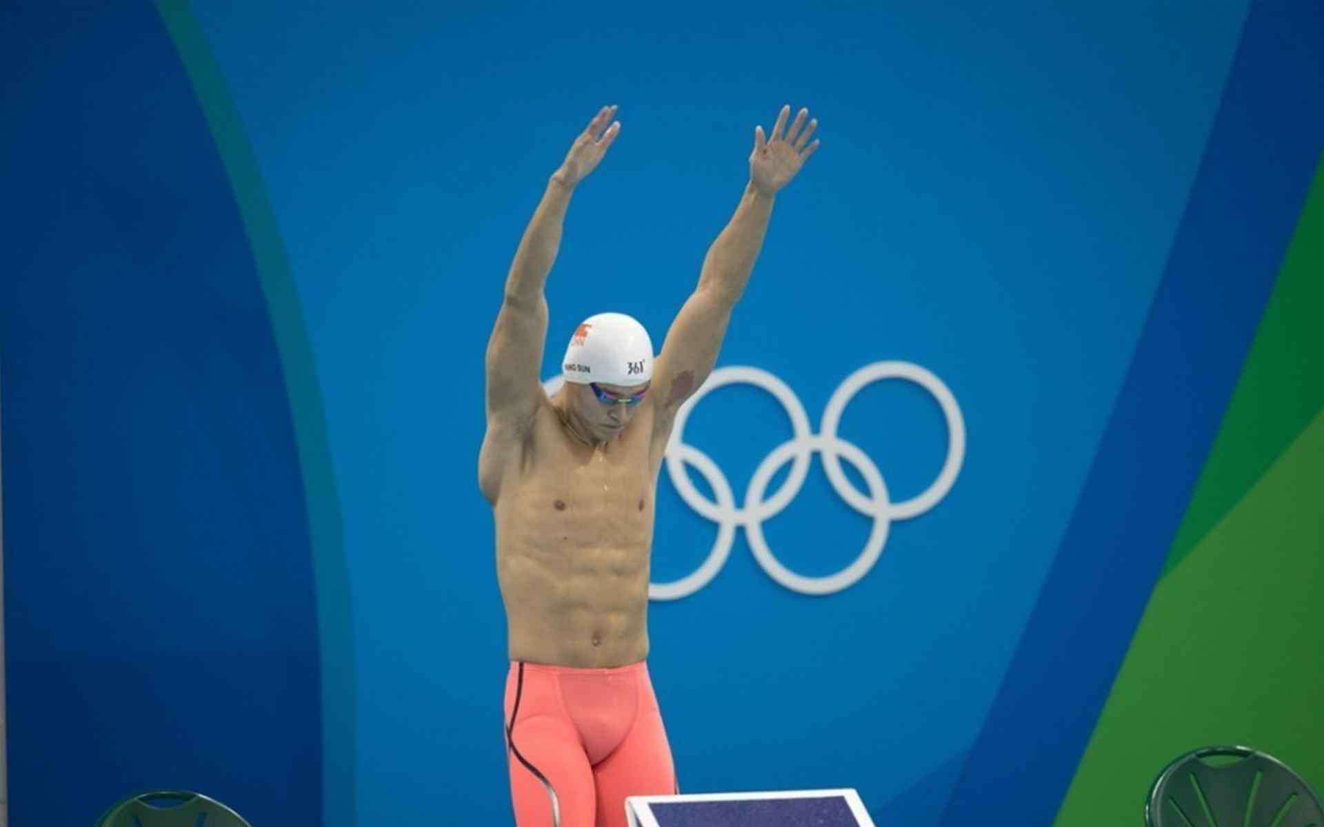 里约奥运会孙杨200米自由泳赛前准备壁纸